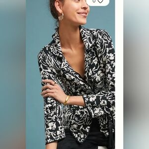 Anthropologie Reversible Antarsia Sweater Blazer